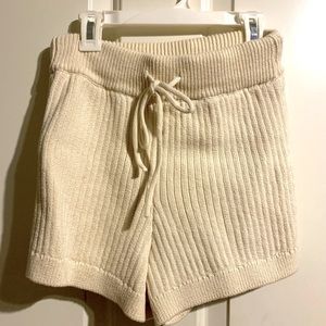 Tan colored reformation shorts/ sweater set